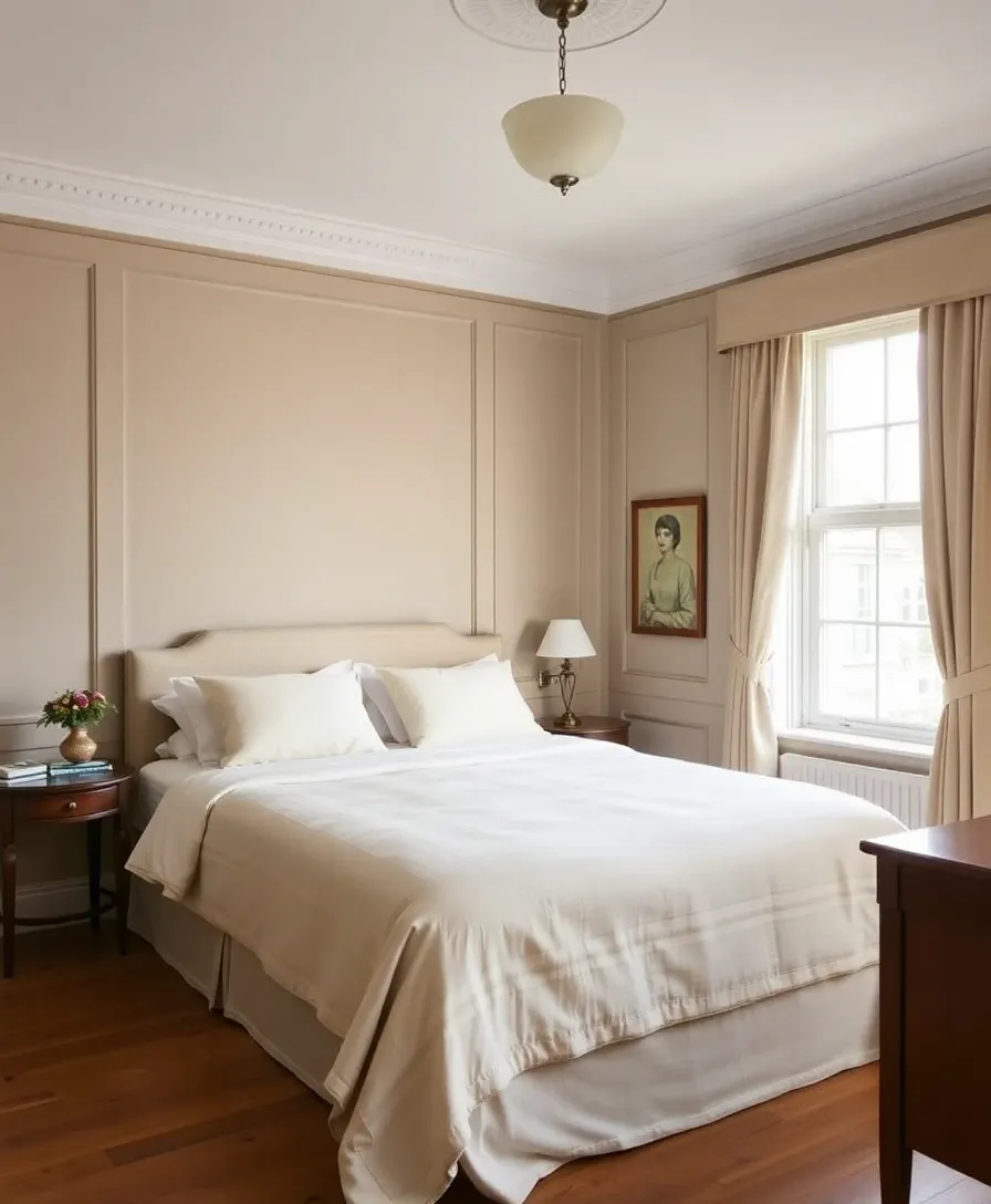 Inspiration — Edwardian main bedroom with panelled feature wall
