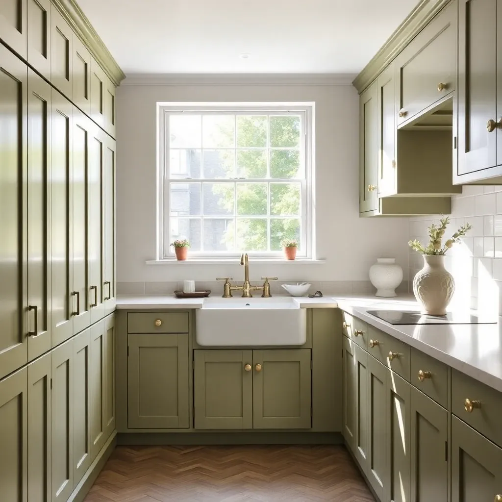 Inspiration — galley Shaker kitchen with Belfast sink